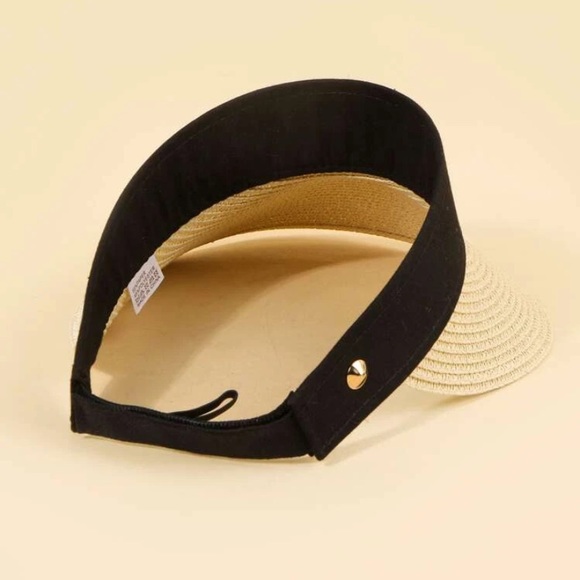 Black and beige straw visor. NWT - Picture 3 of 5